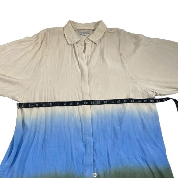Rachel Comey Cream Green Blue Color Block Oversized Sz Small Long Sleeve Button- - Picture 9 of 12